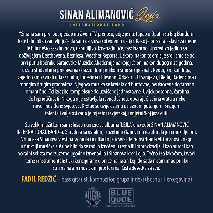 SINAN ALIMANOVIĆ INTERNATIONAL BAND - Lejla CD