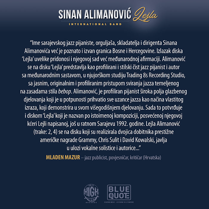 SINAN ALIMANOVIĆ INTERNATIONAL BAND - Lejla CD