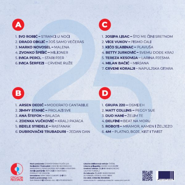 VARIOUS - Šesdesete 25 Greatest hits 2LP