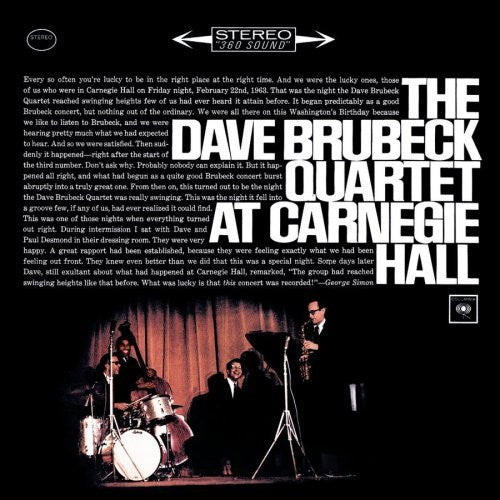 DAVE BRUBECK QUARTET - At Carnegie Hall 2CD